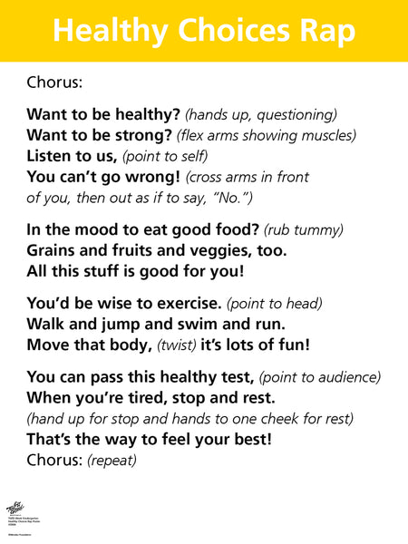 Healthy Choices Rap Poster